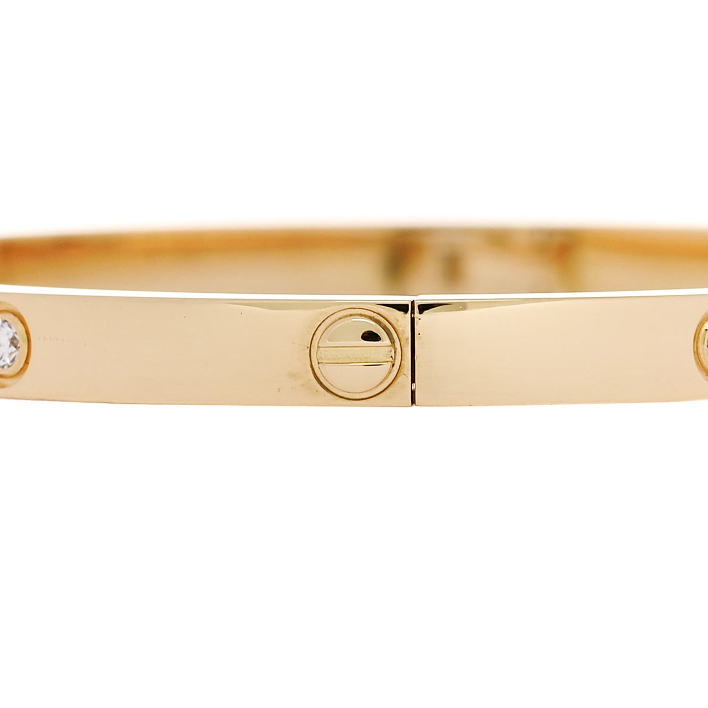 18K Yellow Gold 6 Diamond Small LOVE Bracelet 15
