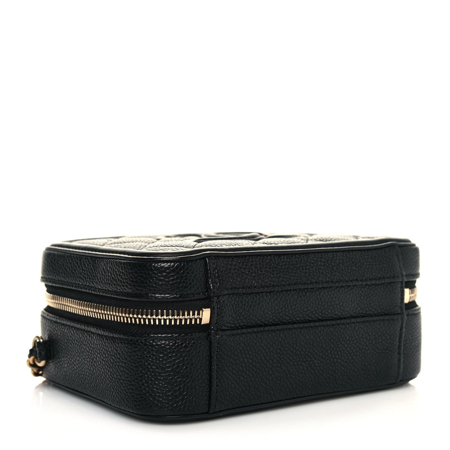 Caviar Quilted Small CC Filigree Vanity Case Black
