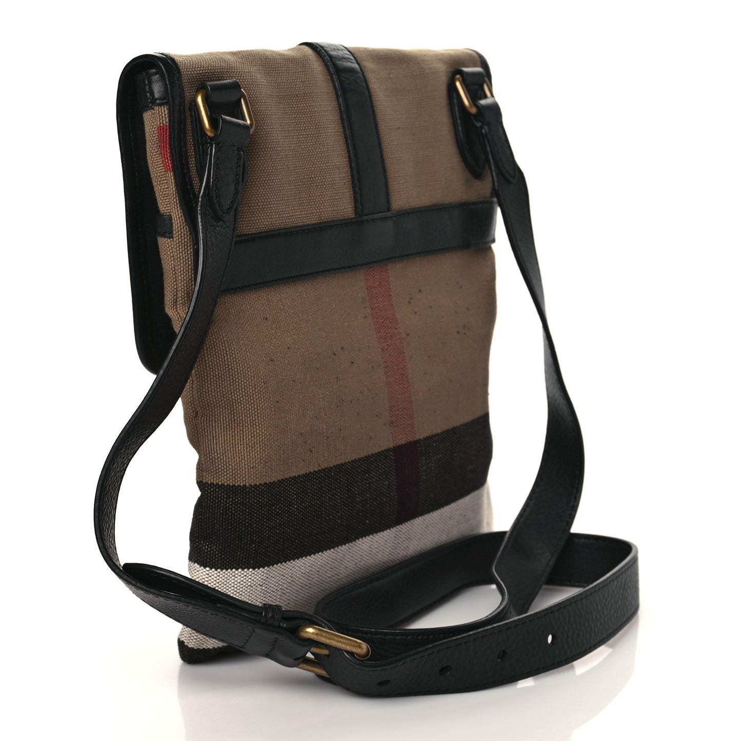 Canvas Mega Check Everson Crossbody Black
