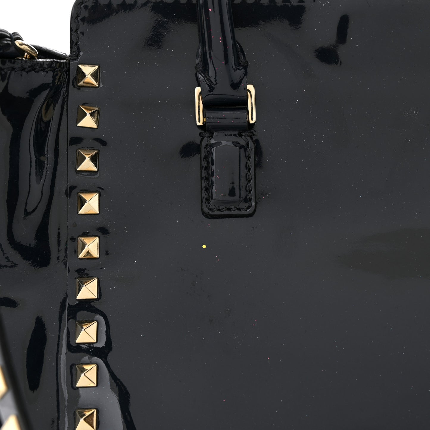 Patent Small Rockstud Double Handle Tote Marine