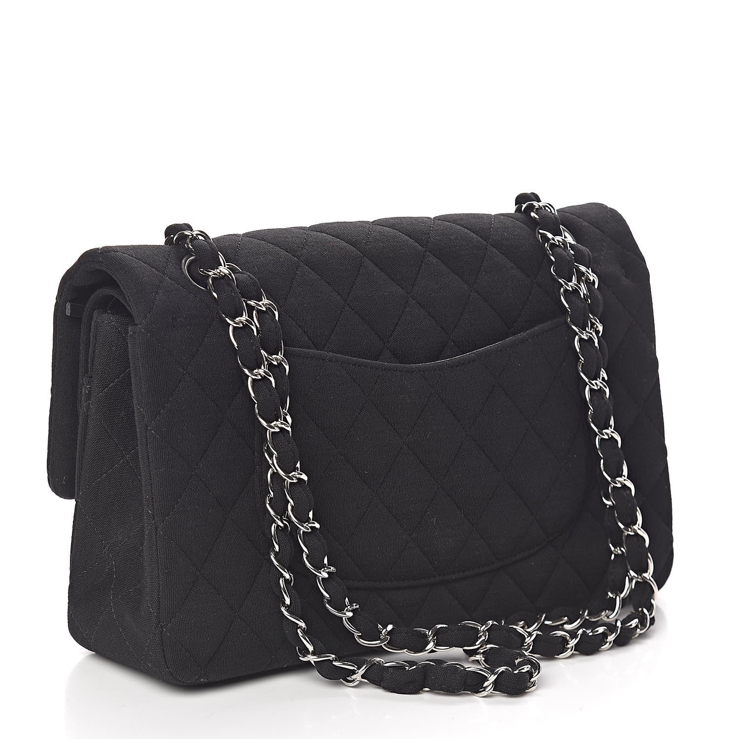 Chanel Jersey Quilted Medium Double Flap Black 3 of 11
