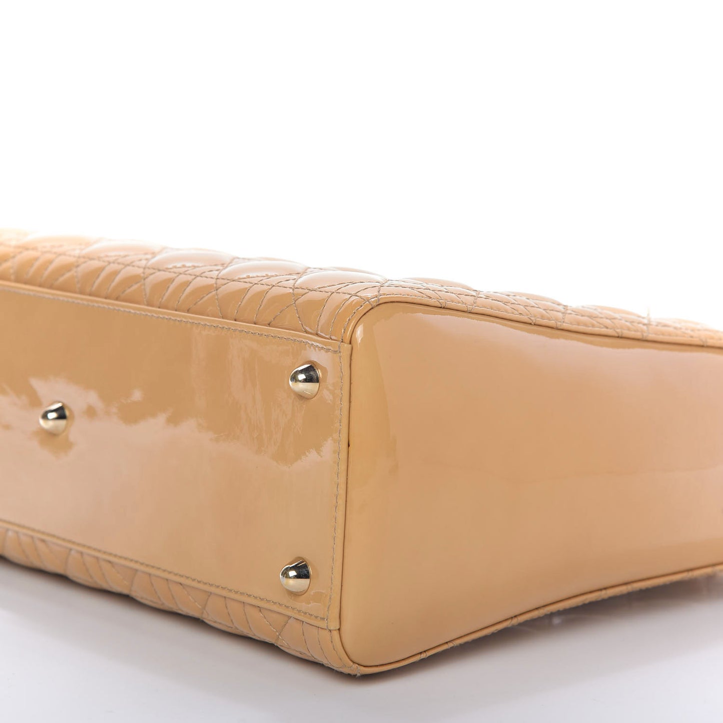 Patent Cannage Large Lady Dior Beige