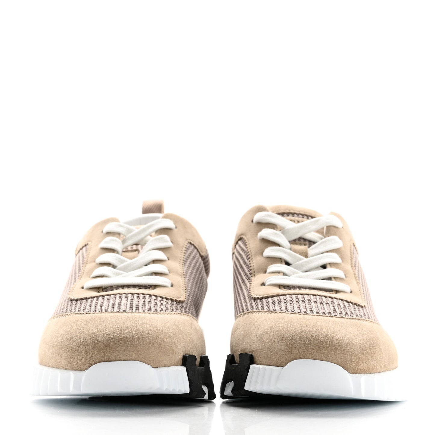 Air Mesh Suede Goatskin Bouncing Sneakers 38 Beige Camel