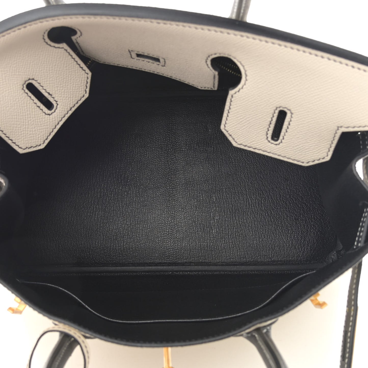 Epsom Horseshoe Bi Color Birkin 30 Craie Black