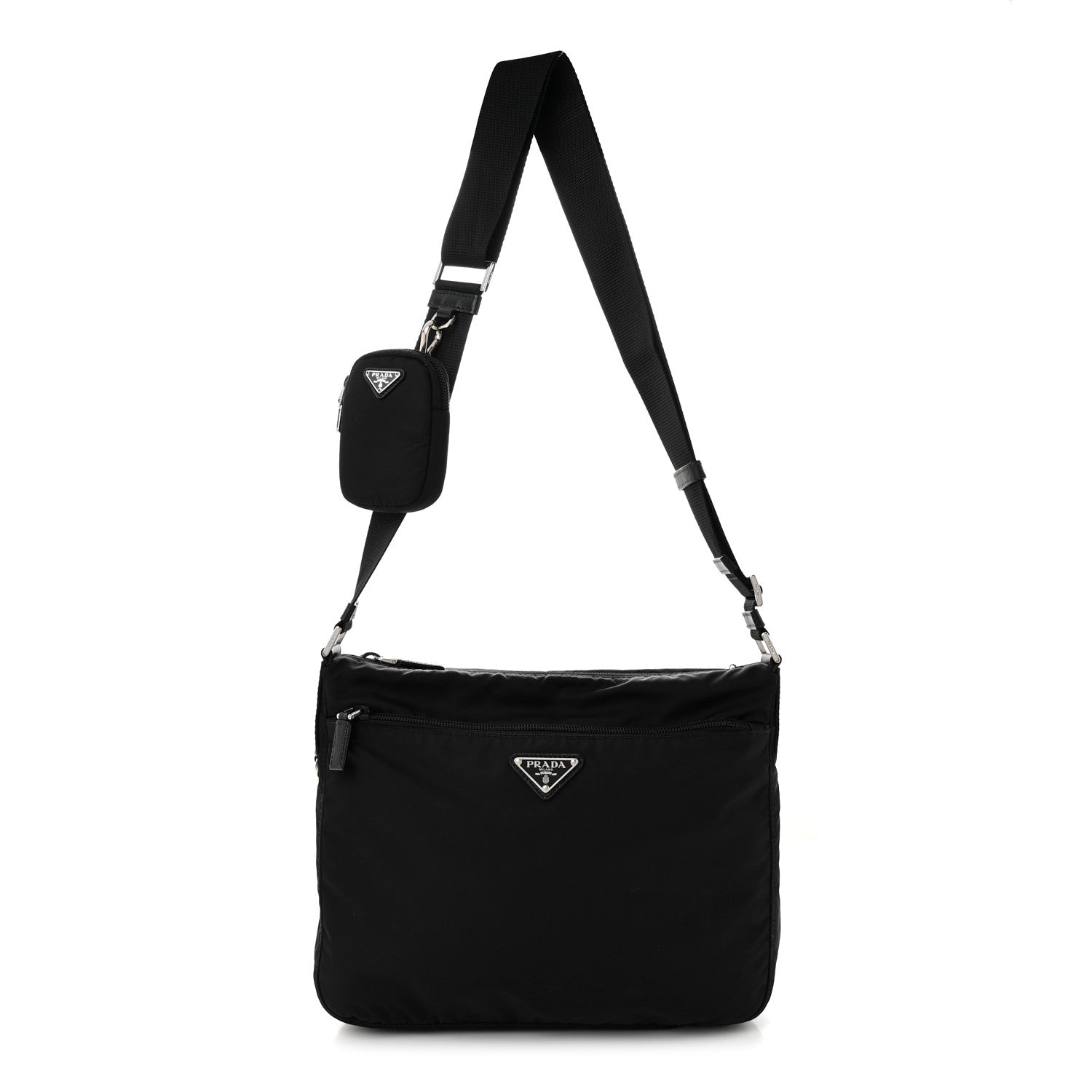 Prada Tessuto Nylon Messenger Bag Black 1 of 15