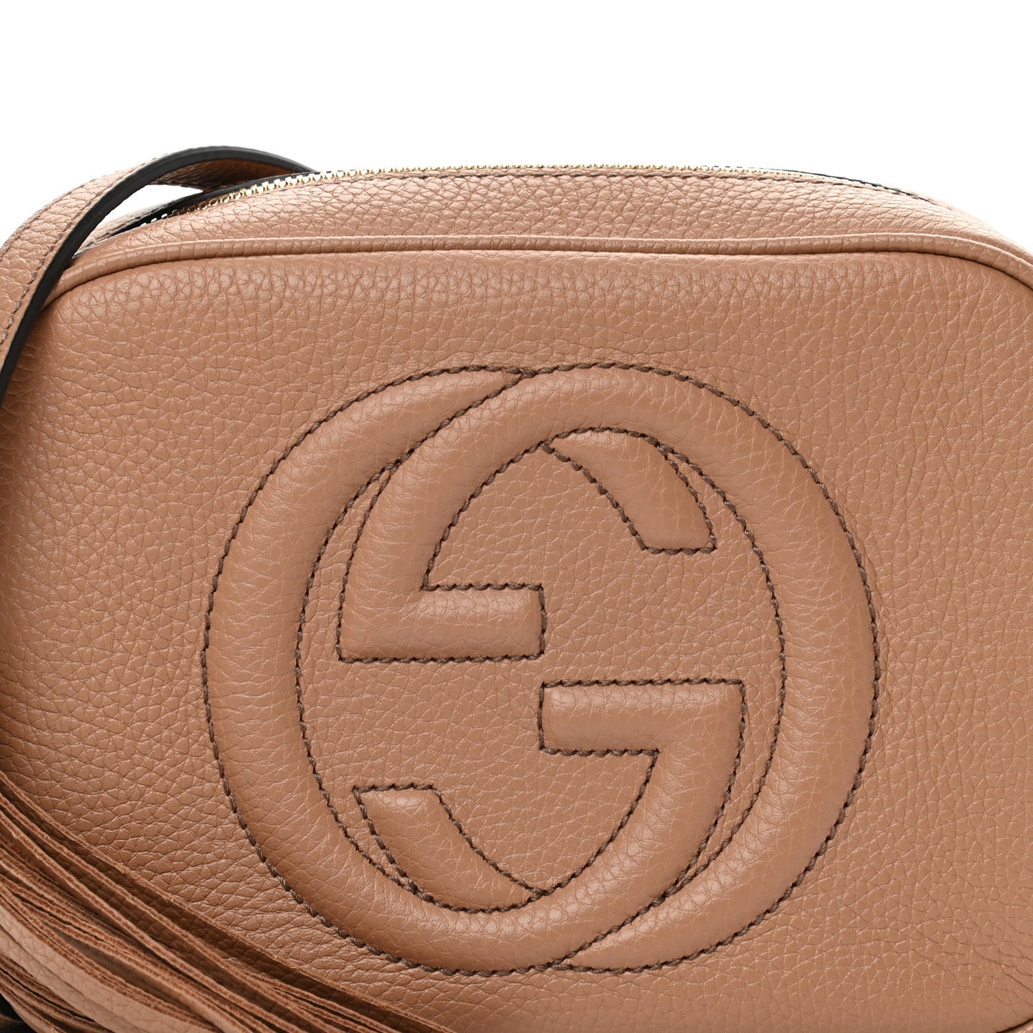 Pebbled Calfskin Small Soho Disco Bag Camelia