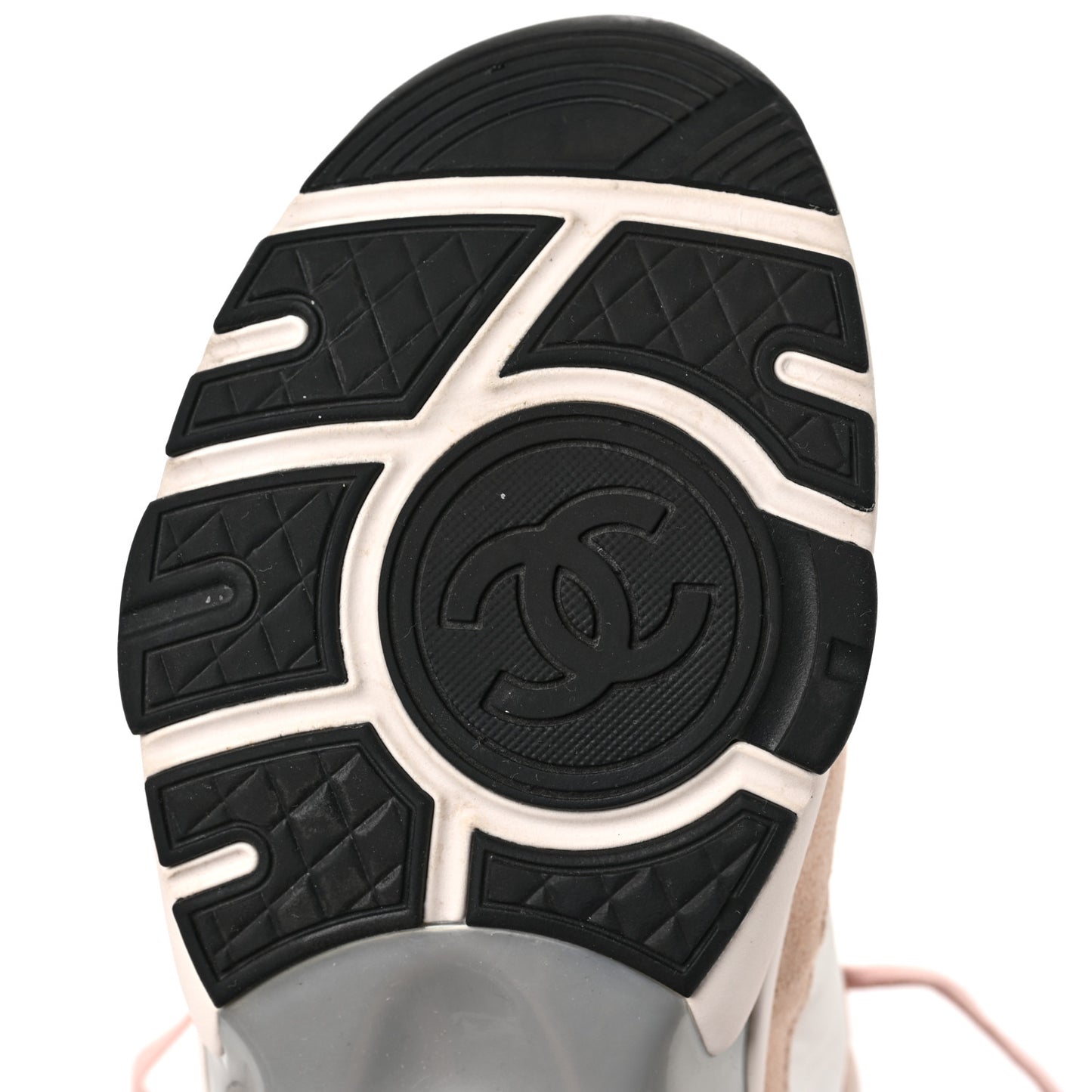 Nylon Lambskin Suede Calfskin CC Sneakers 39 Pink White Black