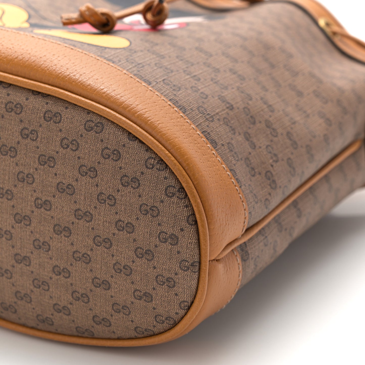 X DISNEY Mini Vintage GG Supreme Monogram Bucket Bag Beige Vintage Sun Oil