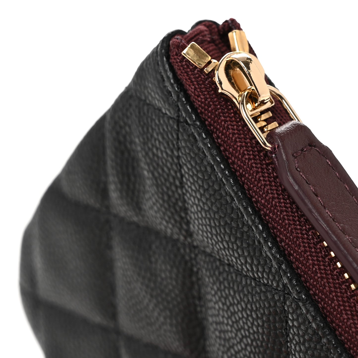 Caviar Quilted Small Cosmetic Case Black