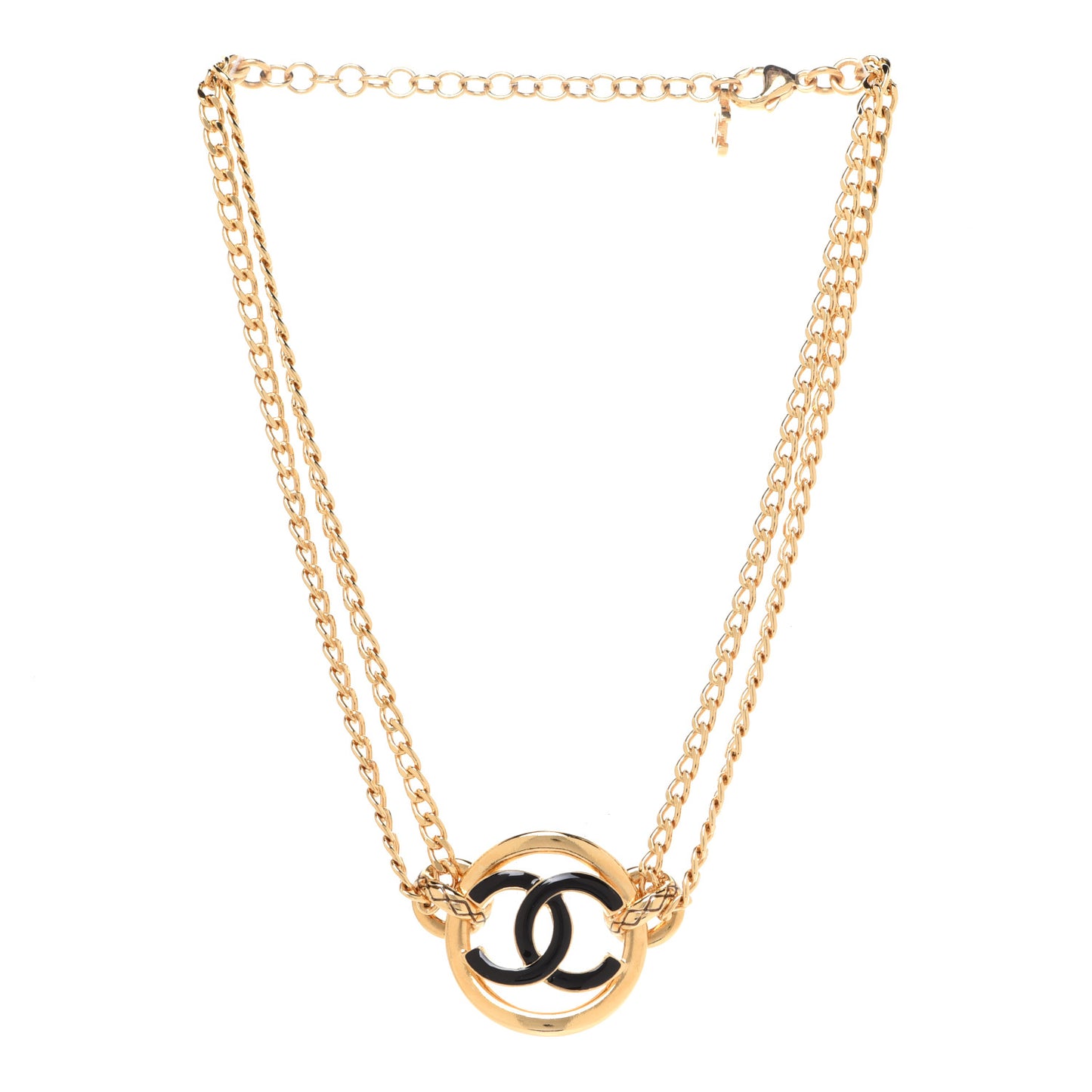 Metal Resin Chain CC Choker Gold Black