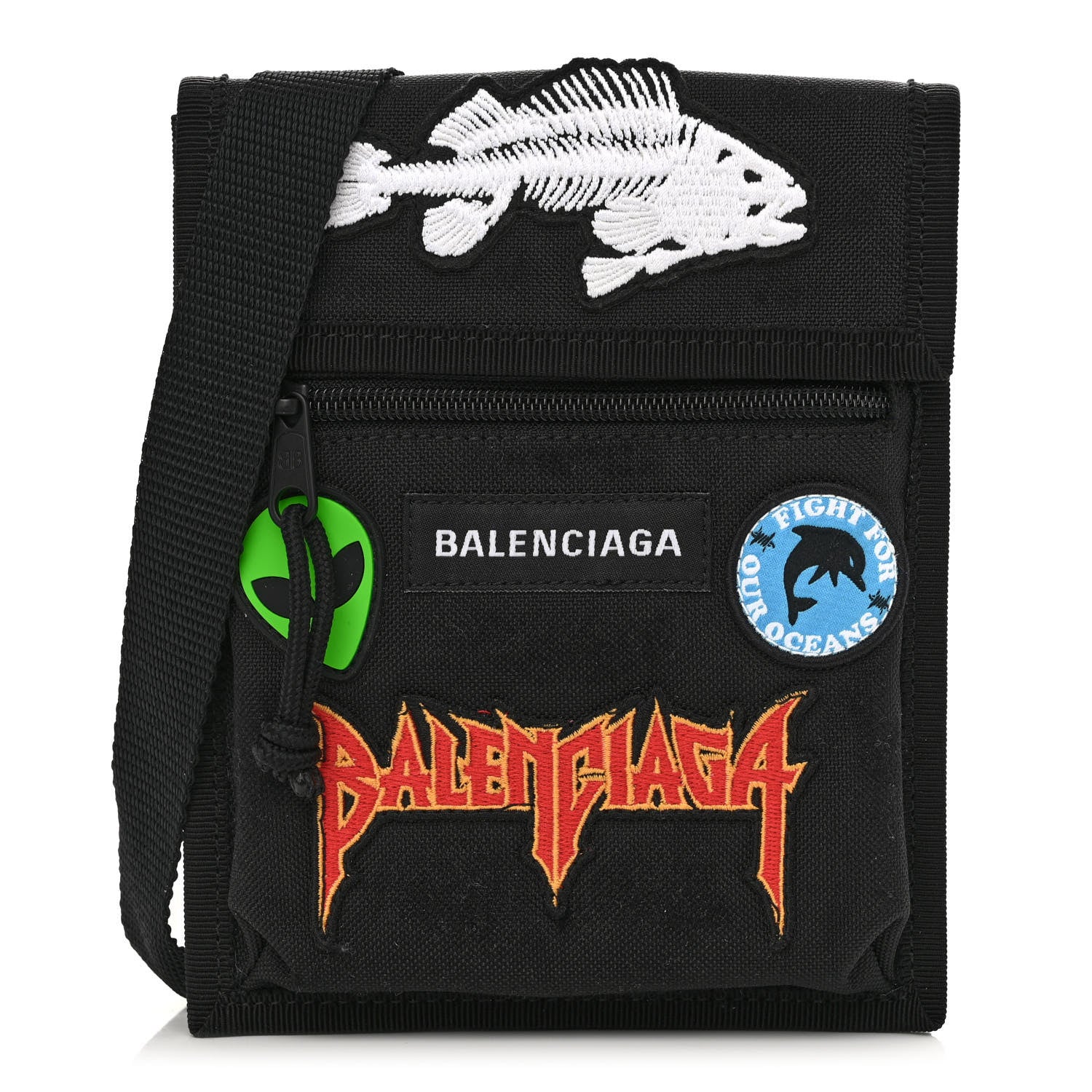 さ*ん様 BALENCIAGA ノベルティ Balenciaga Nylon Logo Multi Patch Small Explorer Pouch with Strap