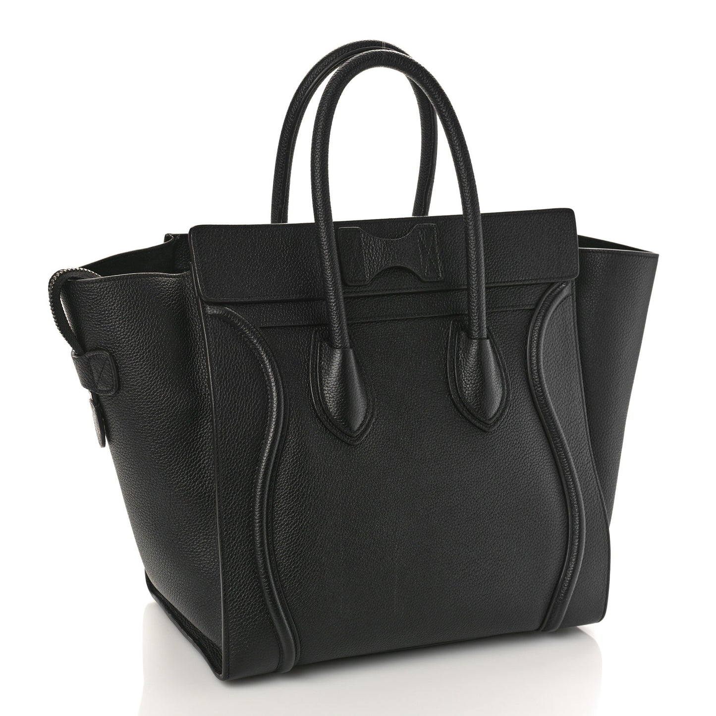 Drummed Calfskin Mini Luggage Black