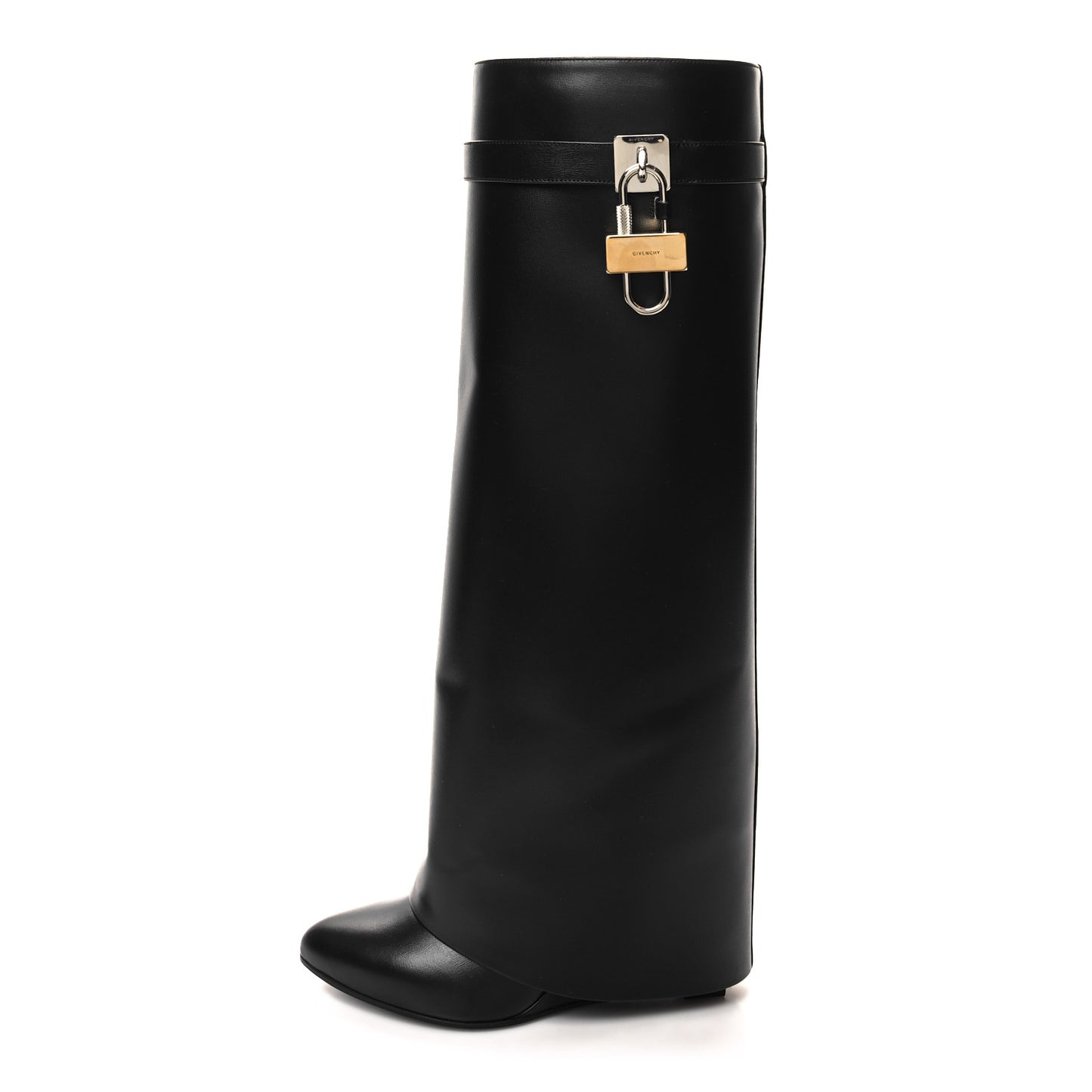 Calfskin Shark Lock Pant Boots 38 Black