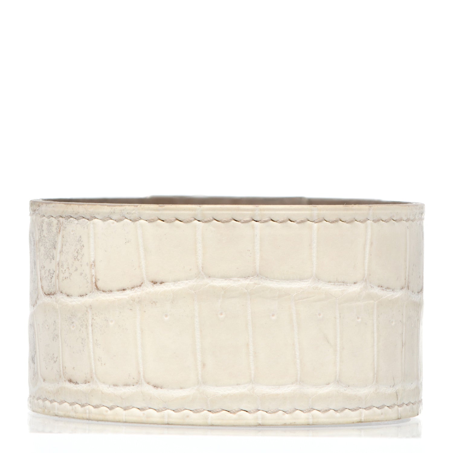 Hermes 18K White Gold Diamond Matte Niloticus Crocodile Himalaya Kelly Bracelet Blanc SH 4 of 7