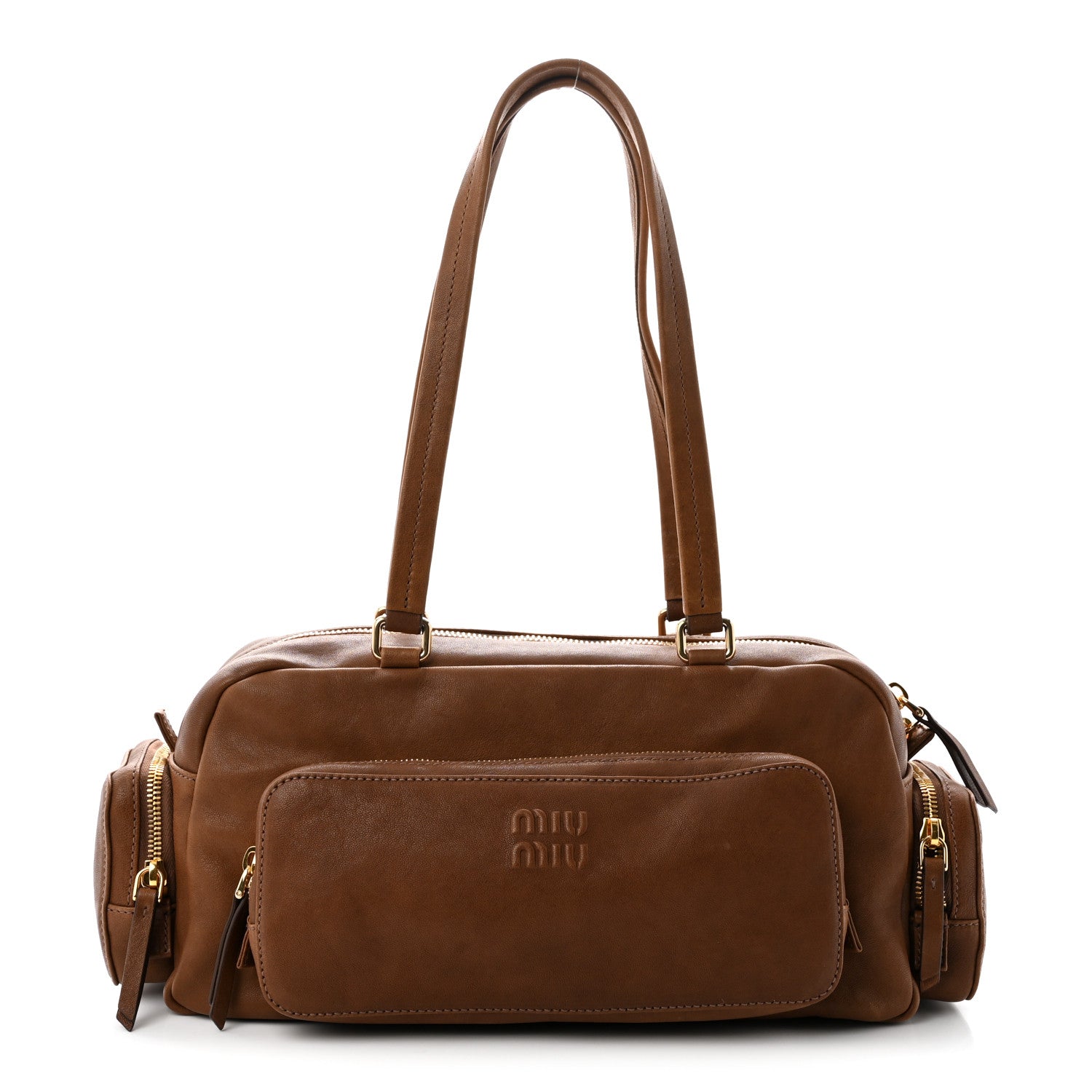 Miu Miu Nappa Aviator Pocket Top Handle Bag Rovere 1936420