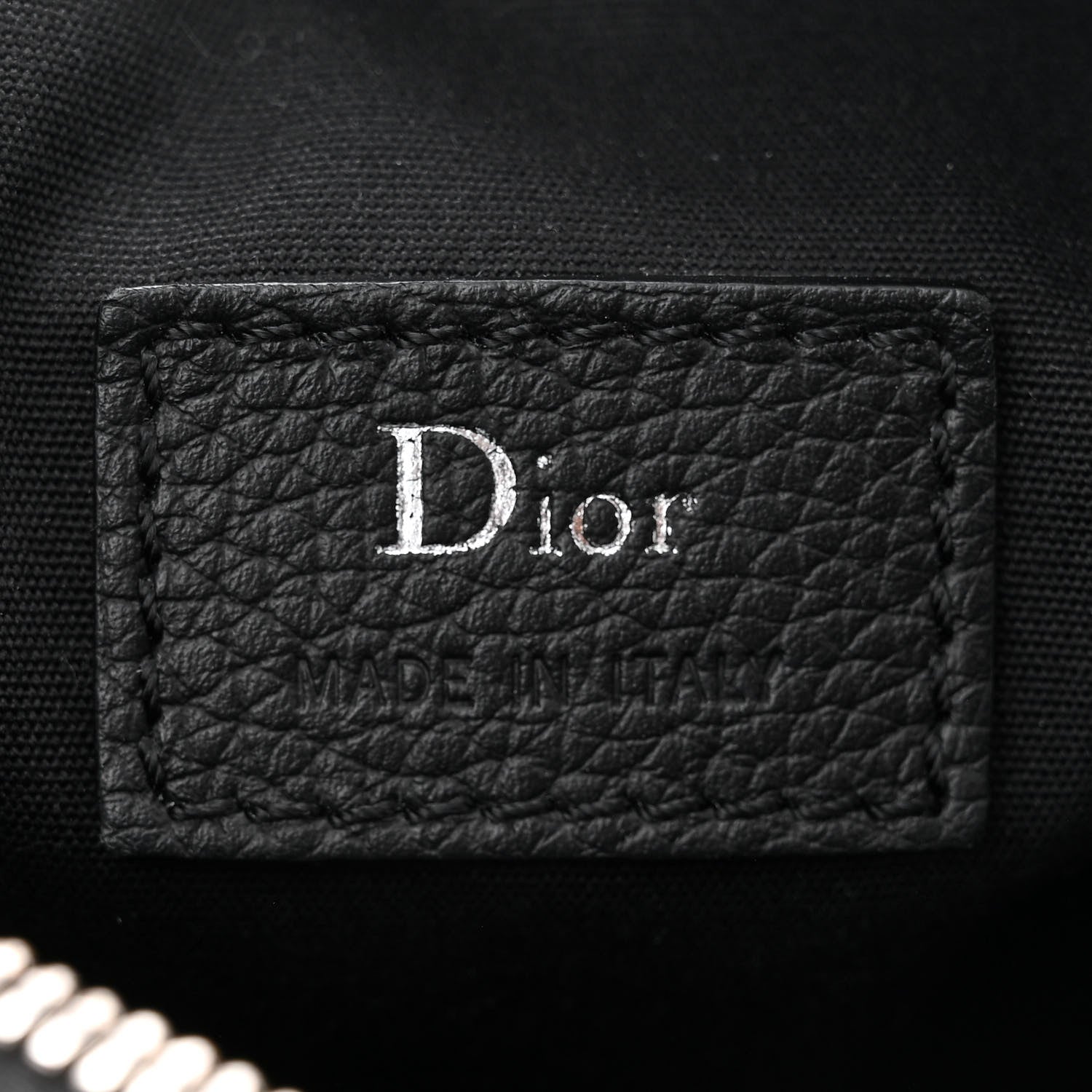 Christian Dior HOMME Grained Calfskin Mens Roller Pouch Black 6 of 9