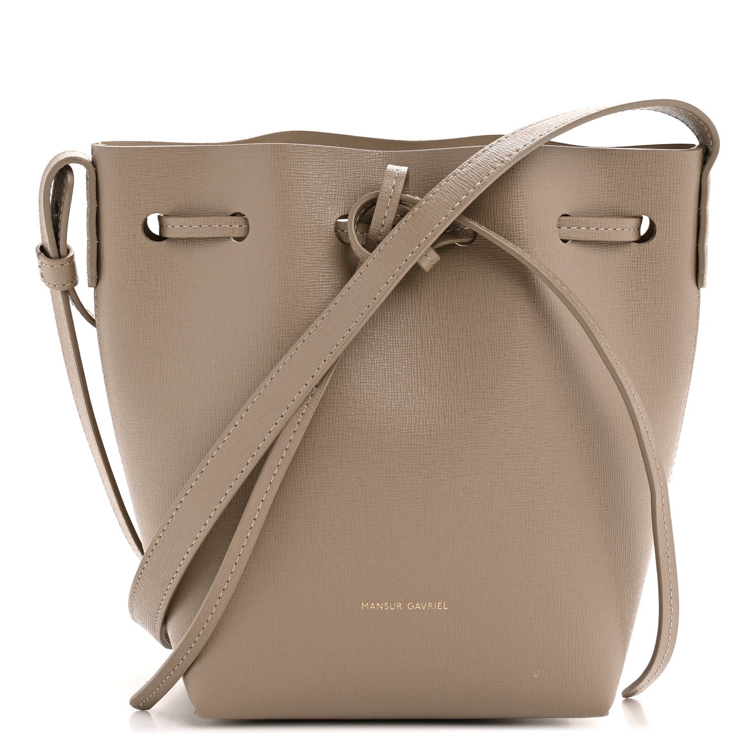 Mansur Gavriel Saffiano Mini Mini Bucket Bag Beige 1790985