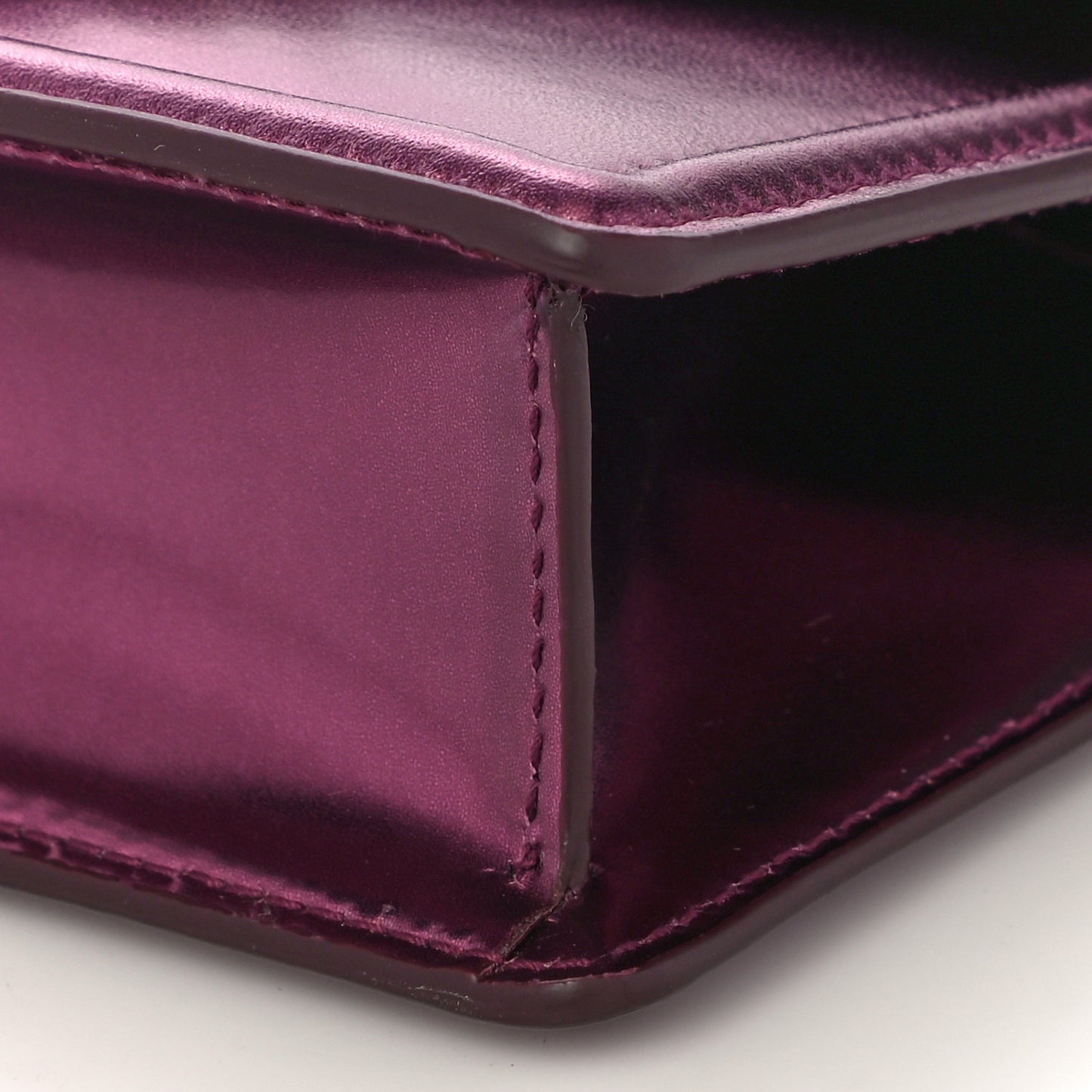 Metallic Nappa Small Devotion Top Handle Bag Purple