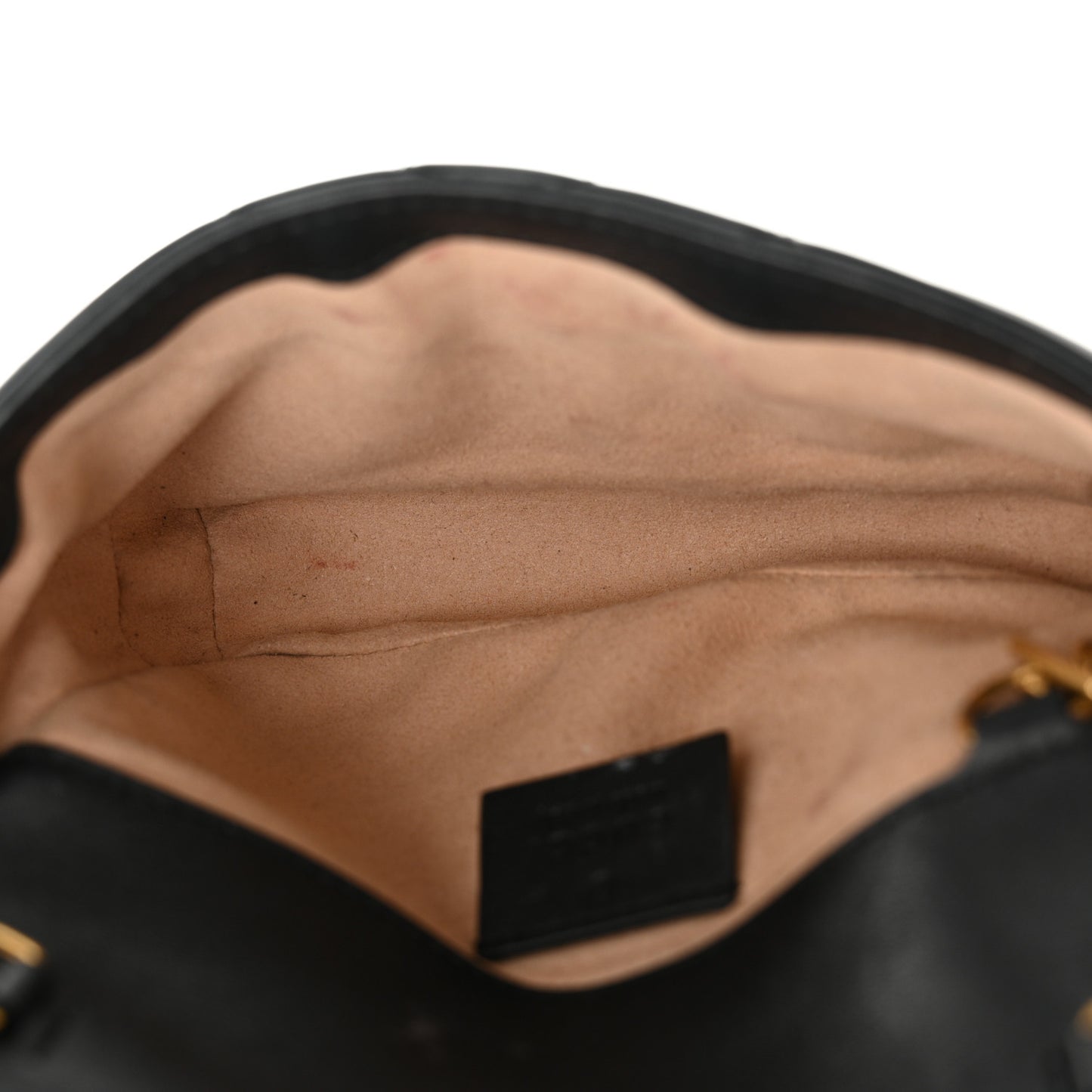 Calfskin Matelasse Super Mini GG Marmont Shoulder Bag Black