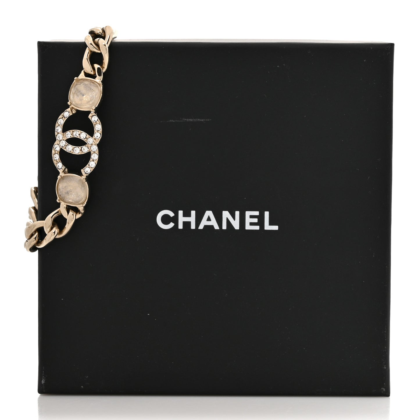Glass Crystal CC Chain Bracelet Gold
