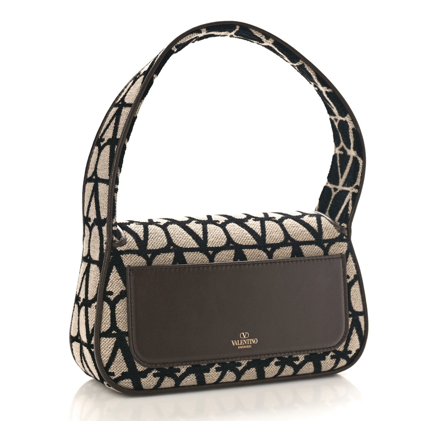 Toile Iconographe Goatskin Vlogo Small Loco Hobo Bag Naturale Black Fondant