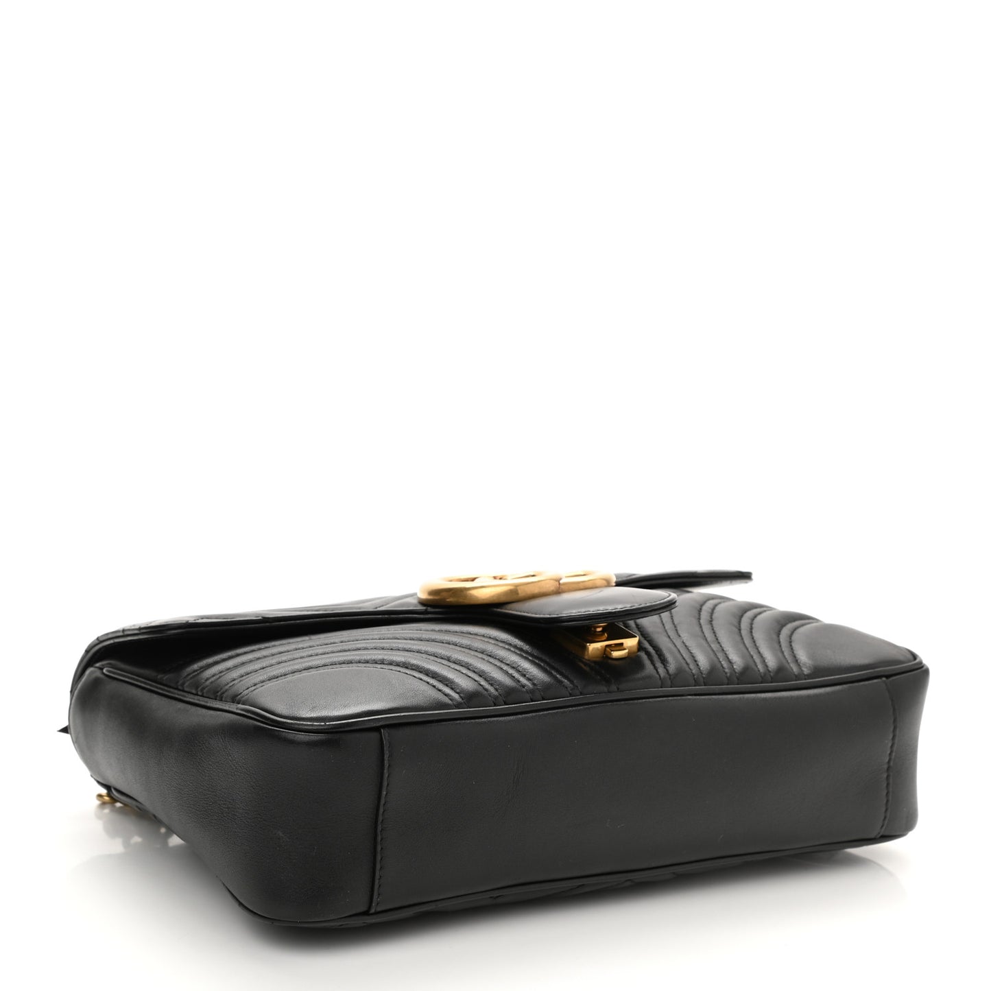 Calfskin Matelasse Medium GG Marmont Shoulder Bag Black