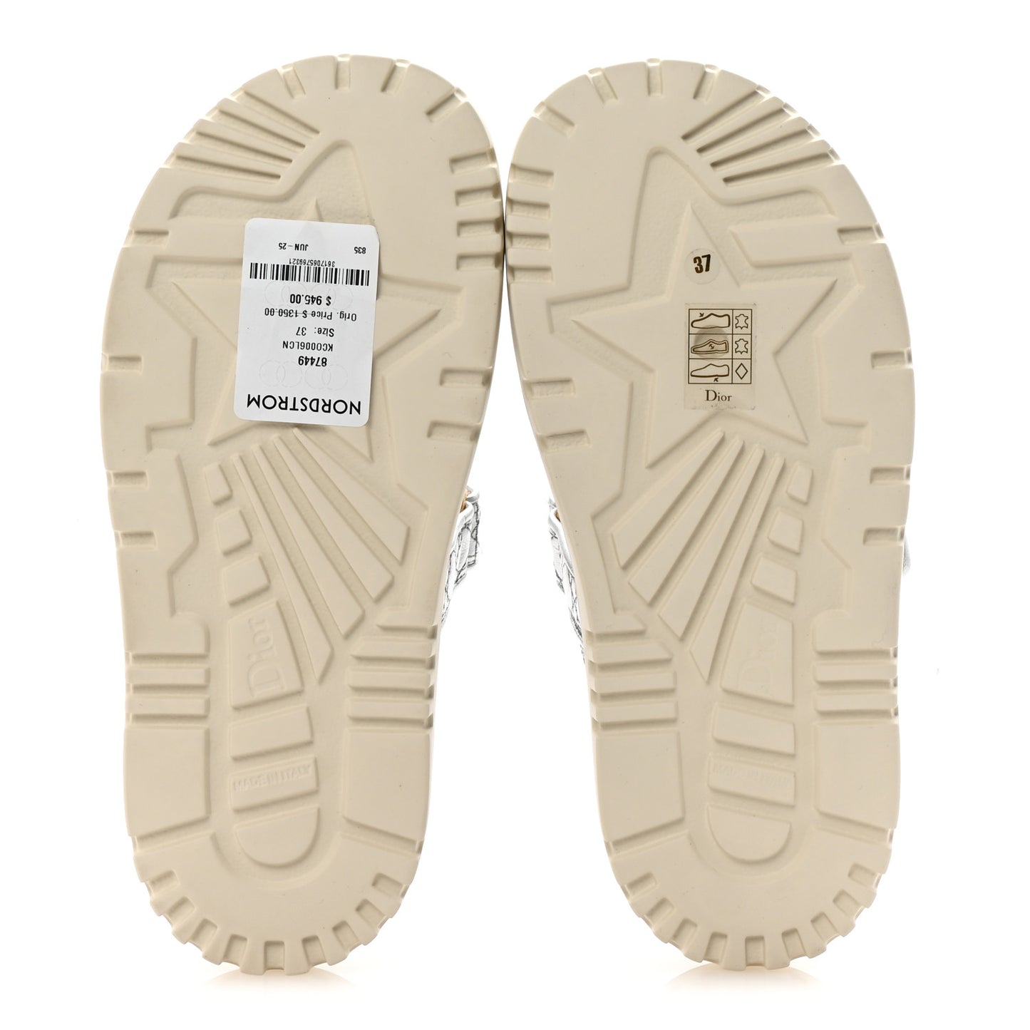Laminated Sheepskin Cannage Dior Or Dioract Slide Sandals 37 Steel