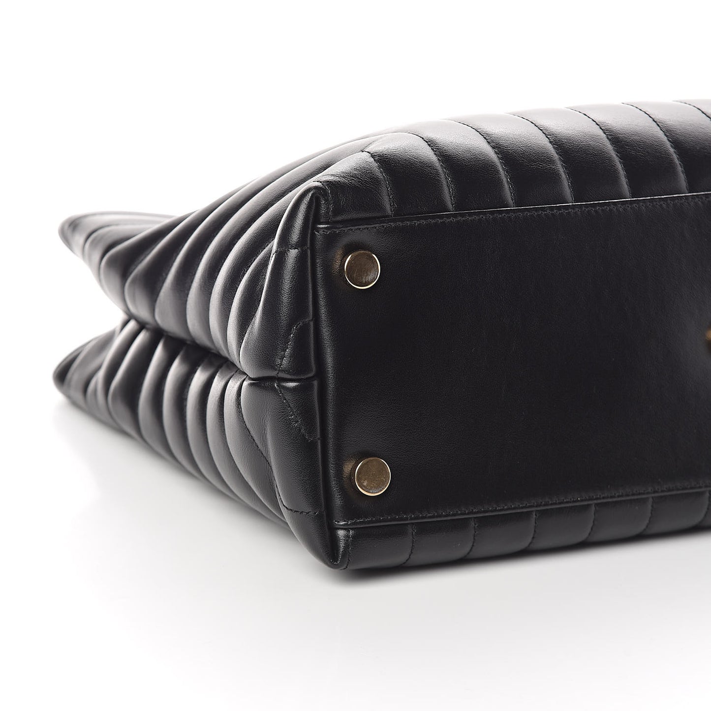 Calfskin Y Quilted Monogram Large Loulou Shopper Black