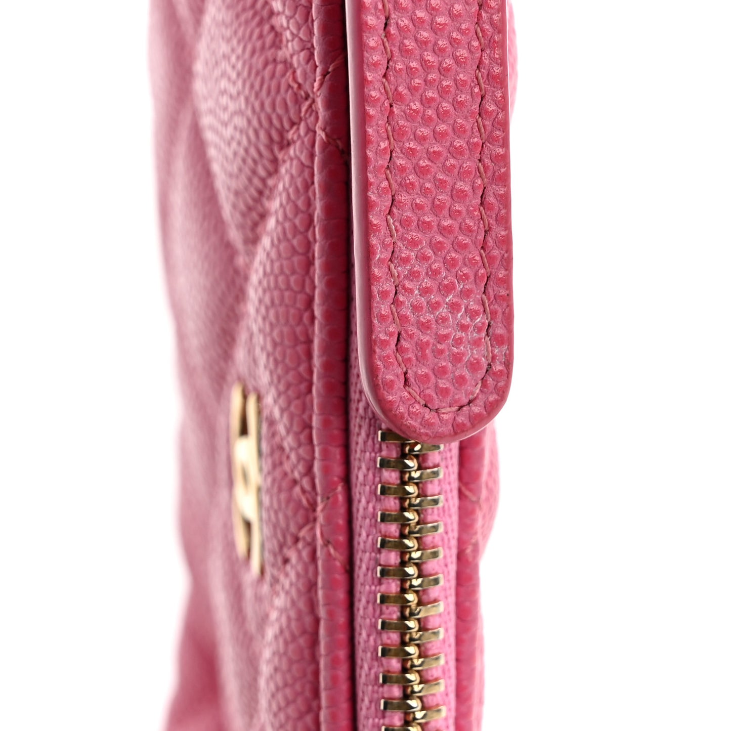 Caviar Quilted Small Cosmetic Case Pink