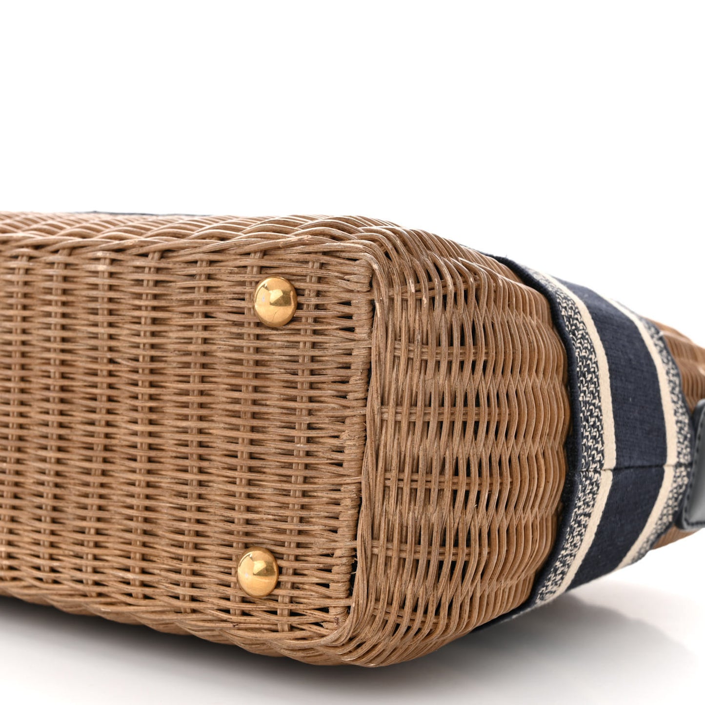 Wicker Oblique Basket Bag Blue