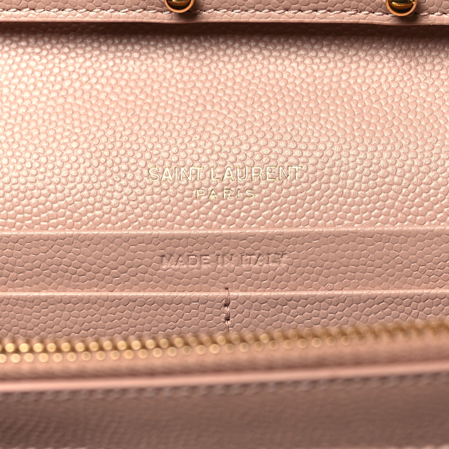 Grain De Poudre Matelasse Chevron Monogram Chain Wallet Pale Pink