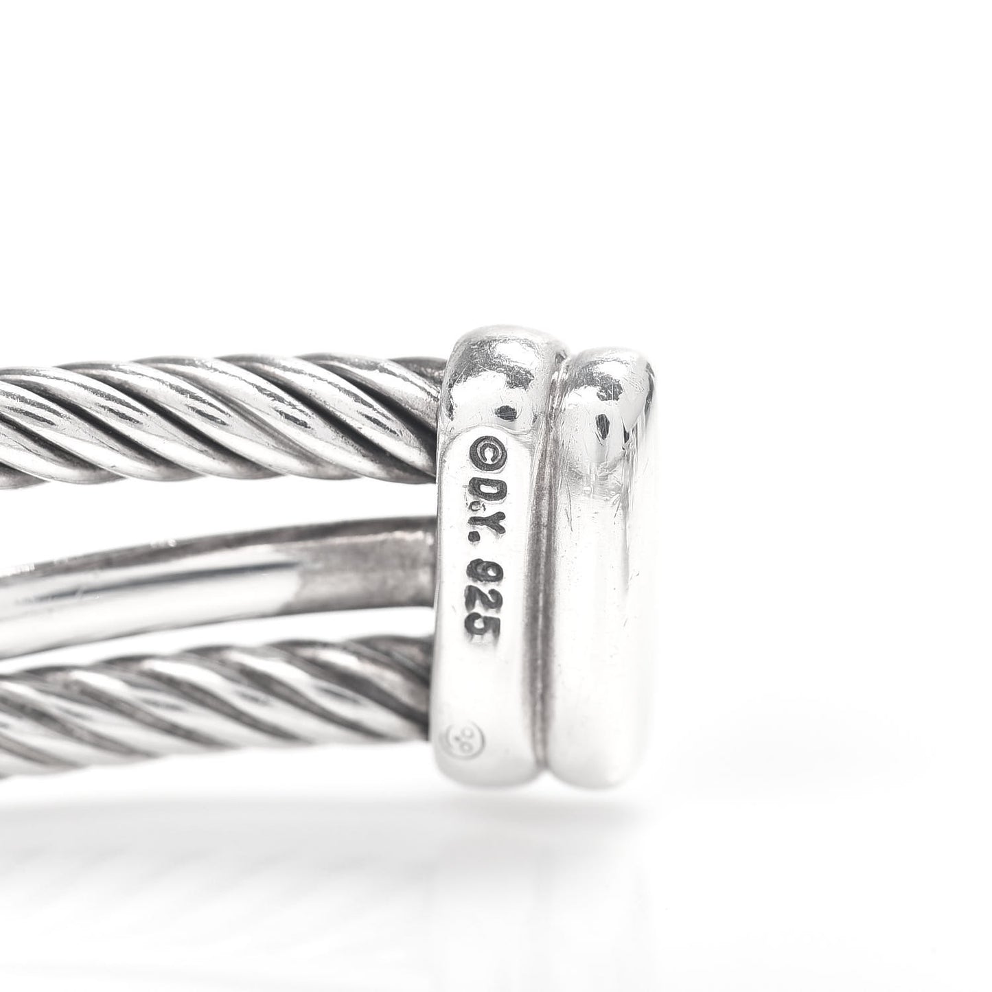 Sterling Silver Diamond 7mm Crossover X Bracelet