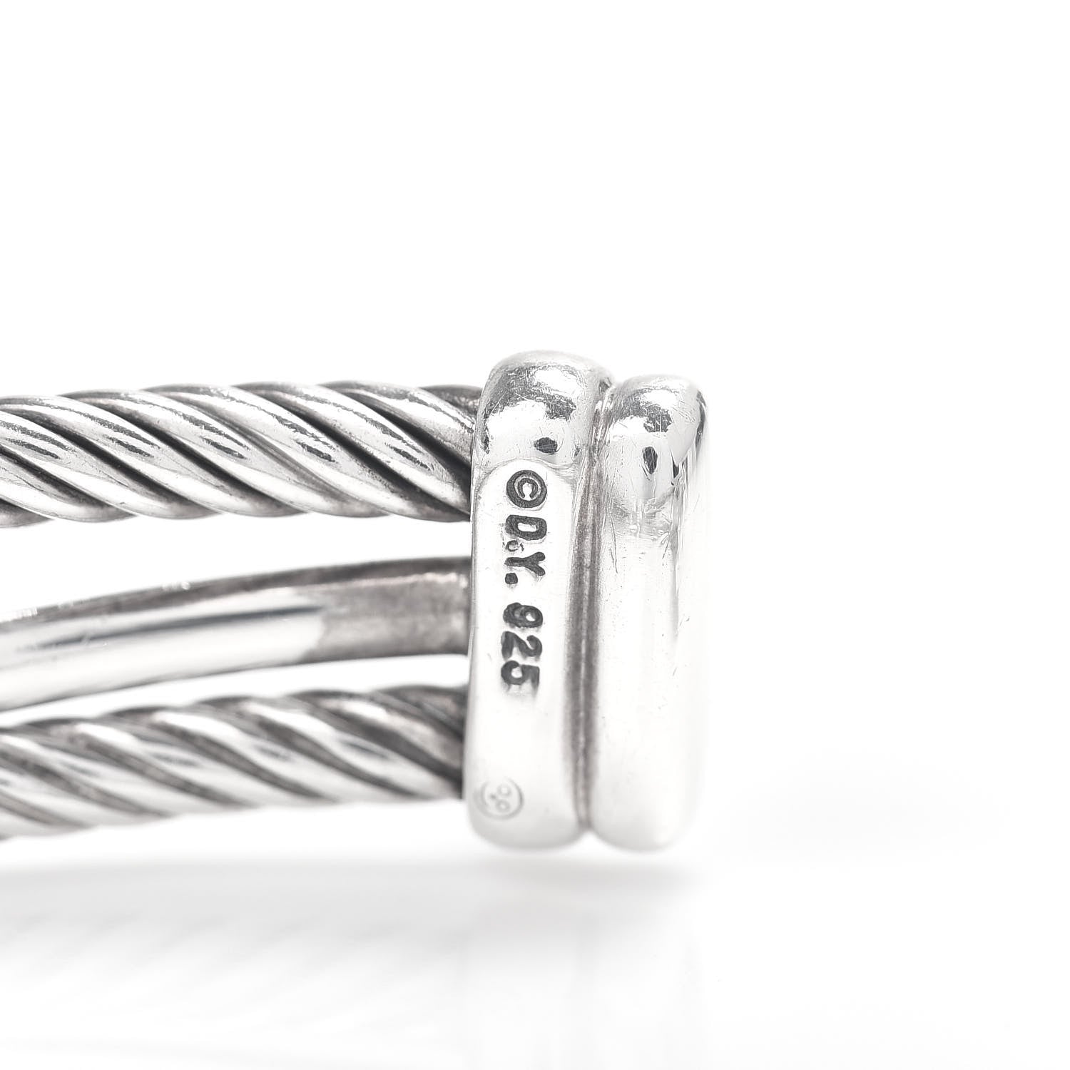 David Yurman Sterling Silver Diamond 7mm Crossover X Bracelet 4 of 4