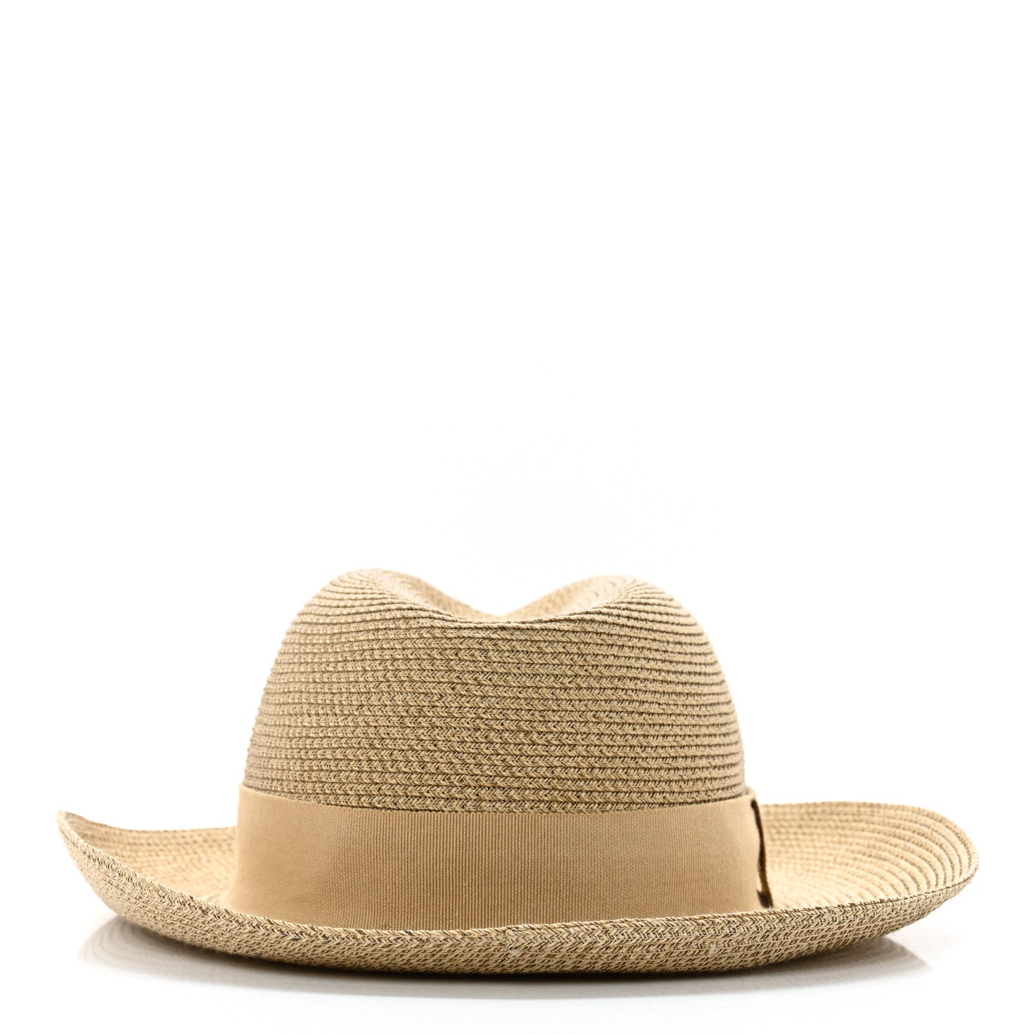 Hermes Straw Grosgrain Hat 58 6 of 12