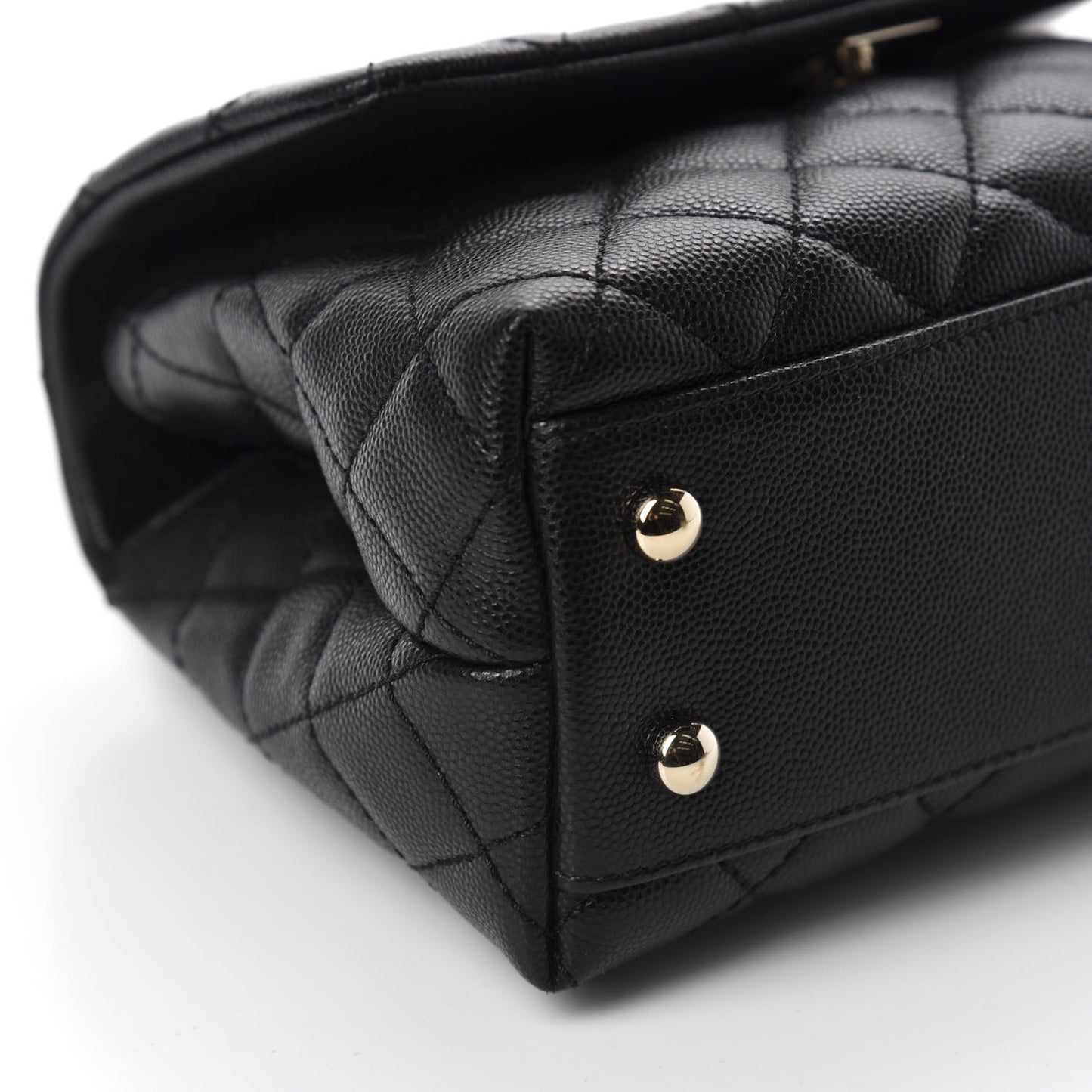 Caviar Quilted Mini Coco Handle Flap Black