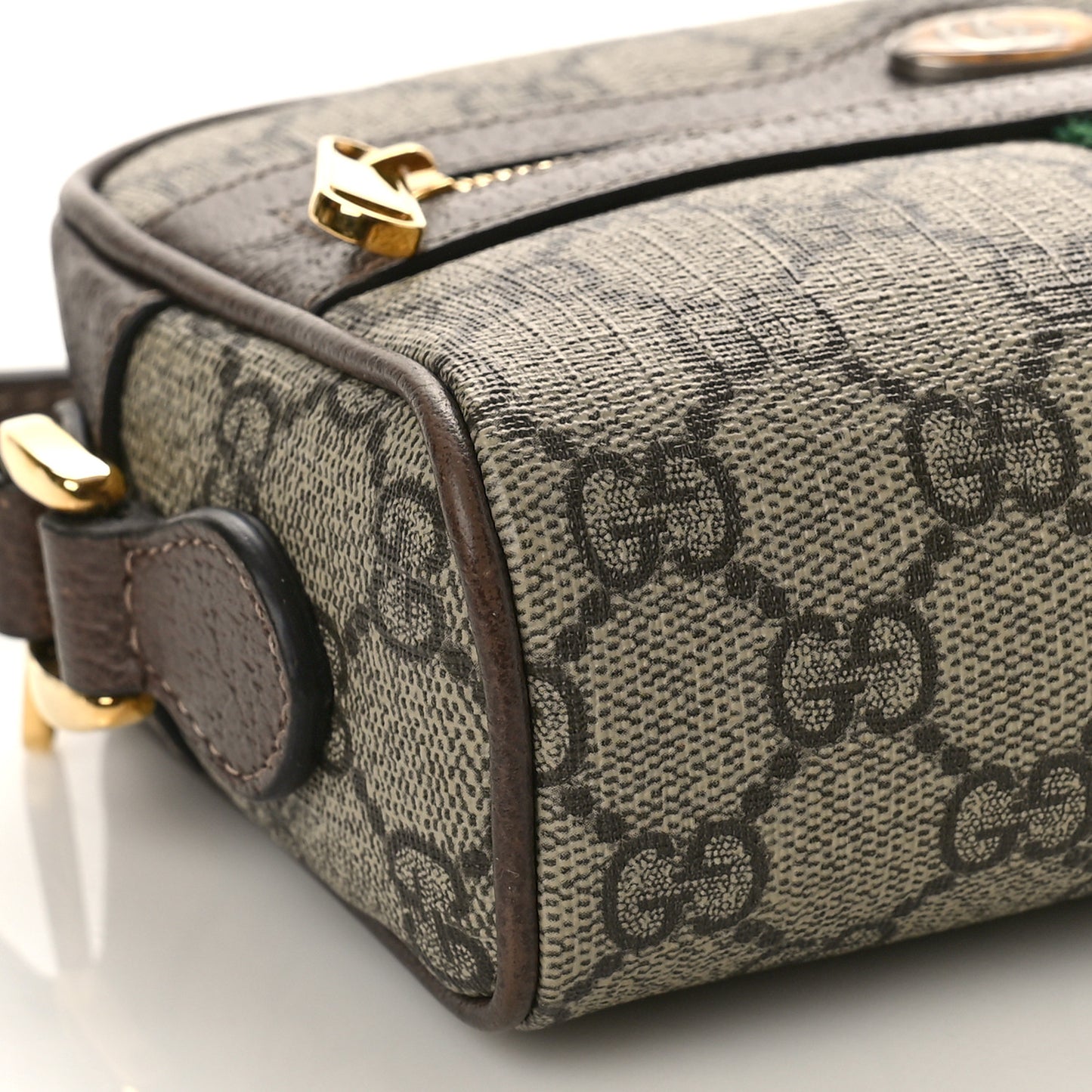 GG Supreme Monogram Web Mini Ophidia Shoulder Bag Brown