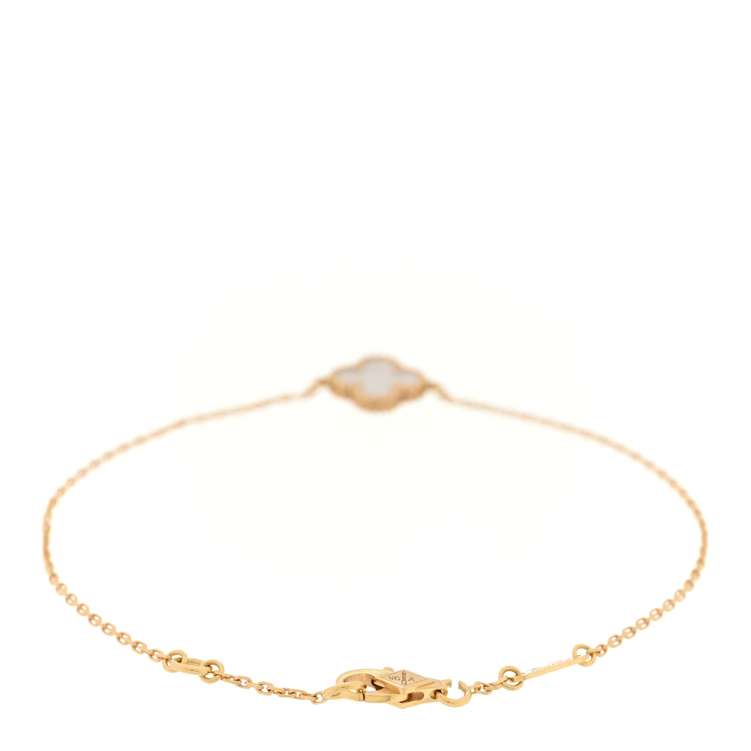 Van Cleef & Arpels 18K Yellow Gold Mother of Pearl Sweet Alhambra Bracelet 2 of 3