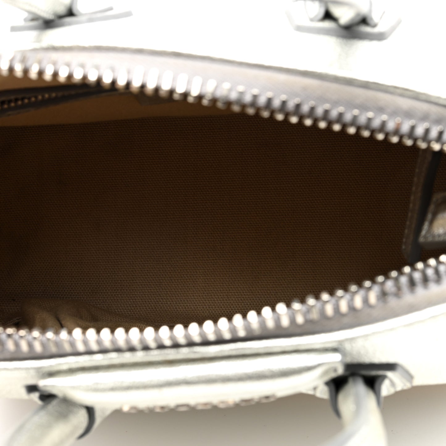 Metallic Sugar Goatskin Mini Antigona Silver