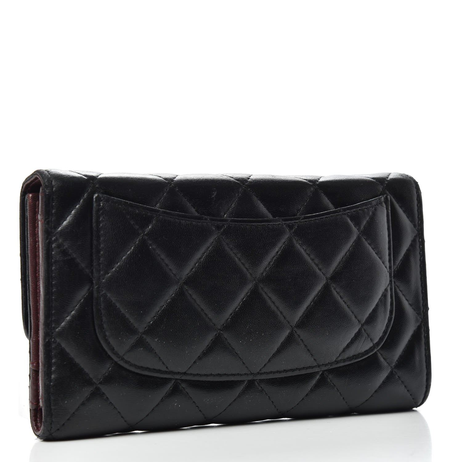 Chanel Lambskin Quilted Large Flap Wallet Black 3 of 7