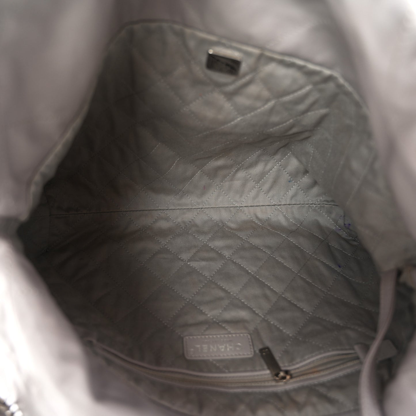 Shiny Calfskin Quilted Small Chanel 22 Grey