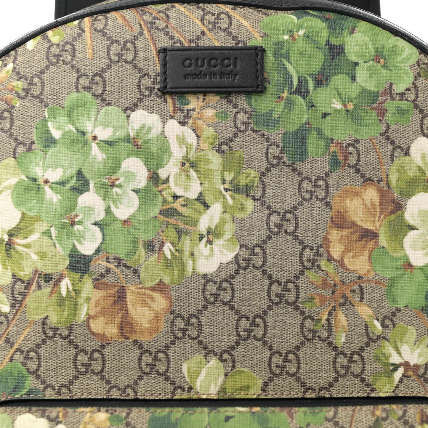 GG Supreme Monogram Blooms Medium Day Backpack Beige New Military Black