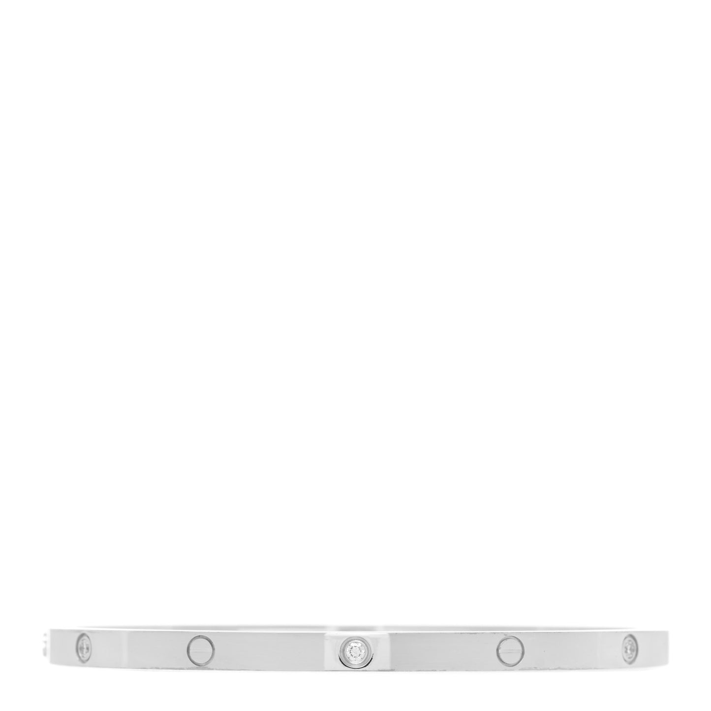 18K White Gold 6 Diamond Small LOVE Bracelet 17