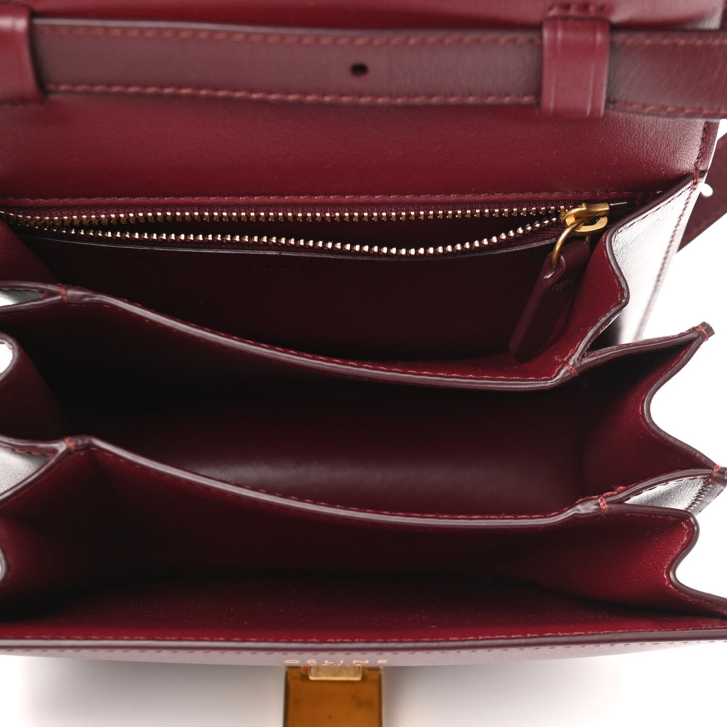 Box Calfskin Small Classic Box Flap Bag Burgundy