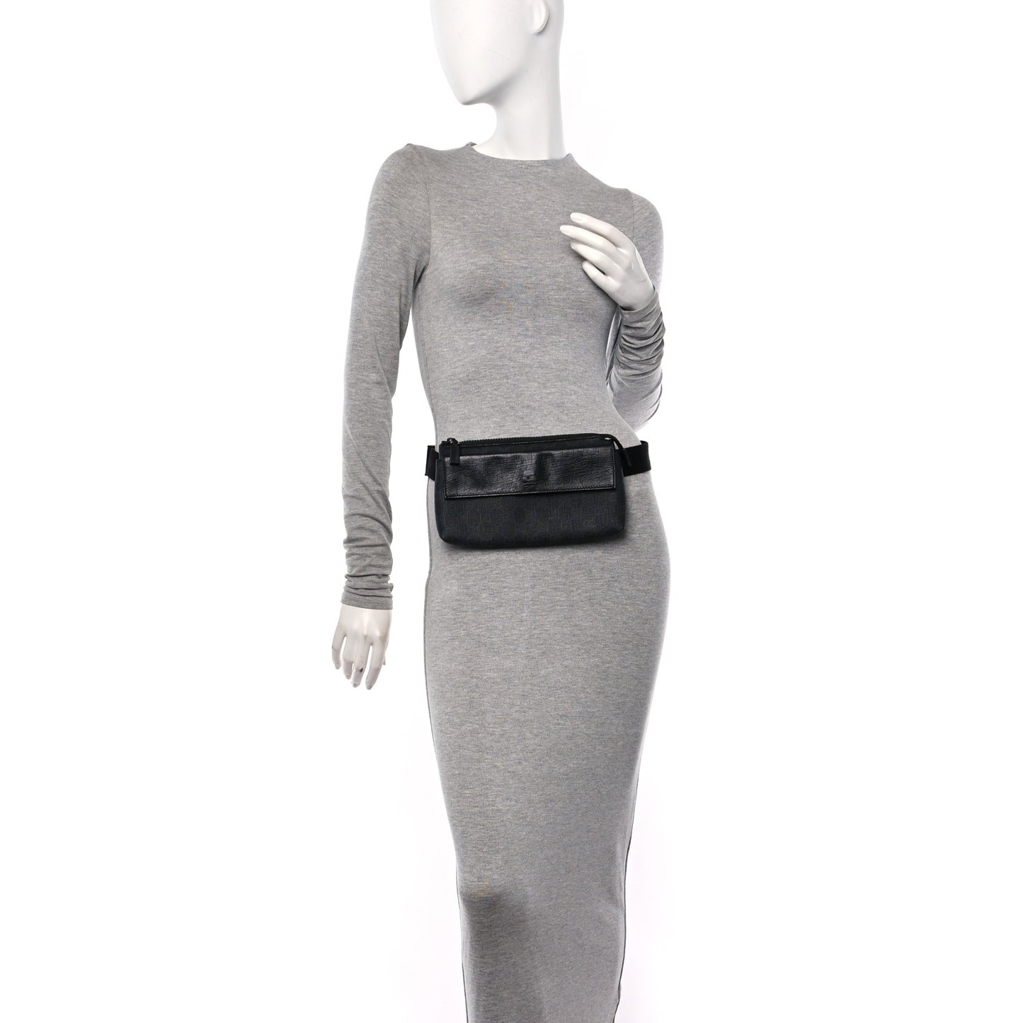 GG Plus Monogram Waist Belt Bag Black