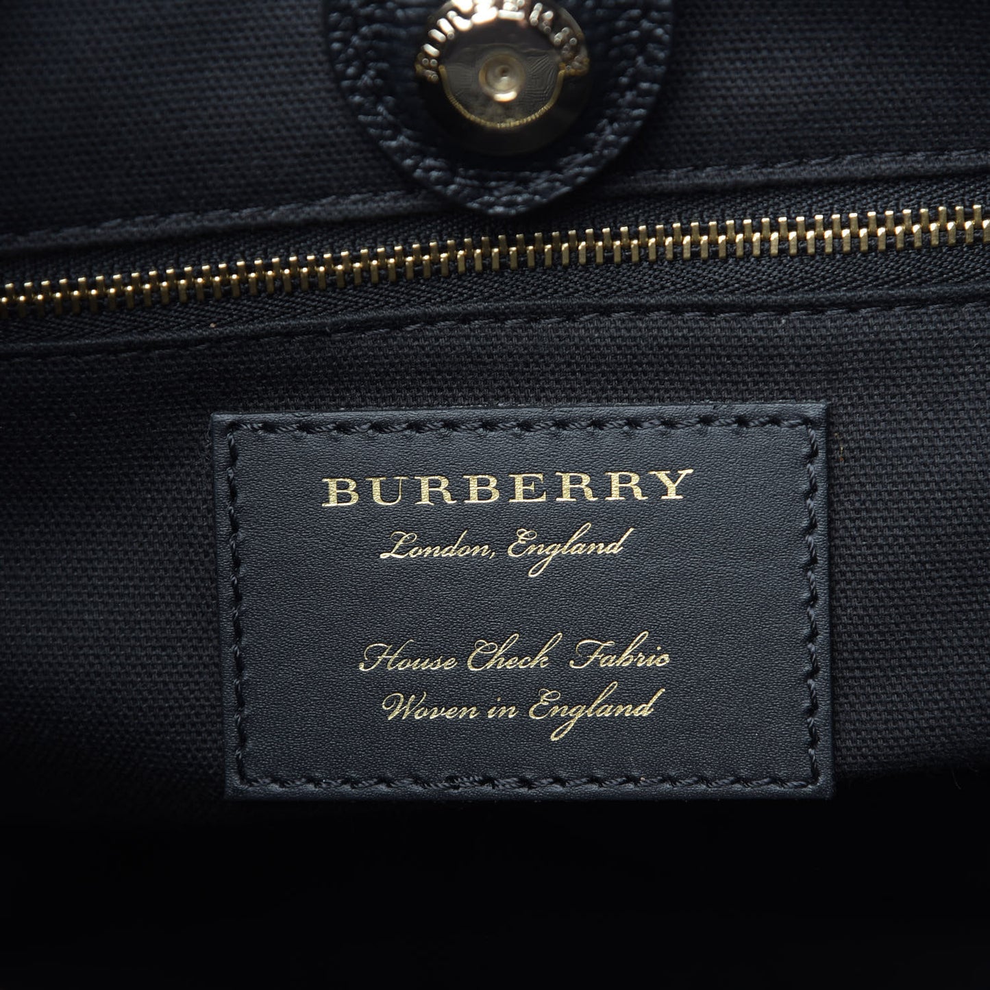 Derby Calfskin House Check Medium Banner Tote Black