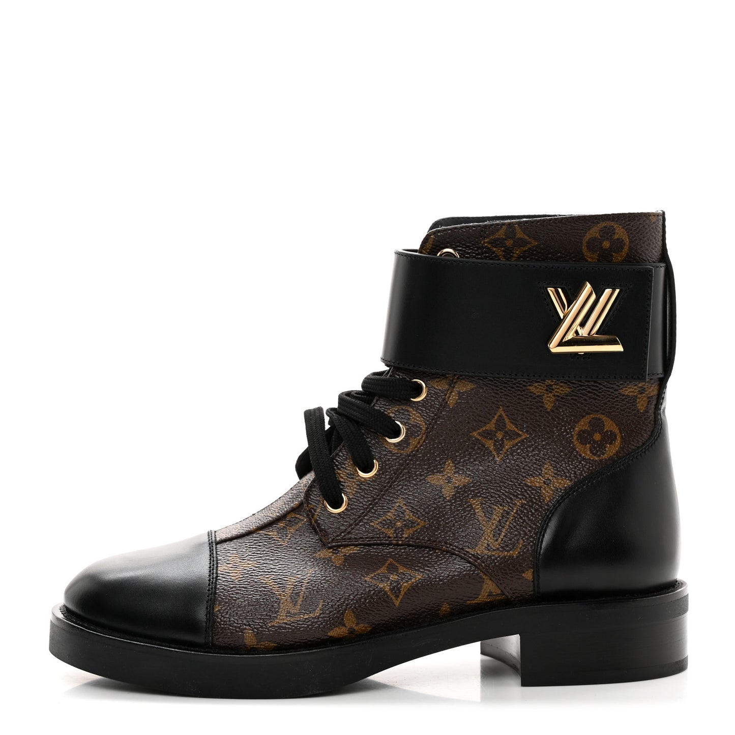 Calfskin Monogram Wonderland Flat Ranger Boots 38 Black