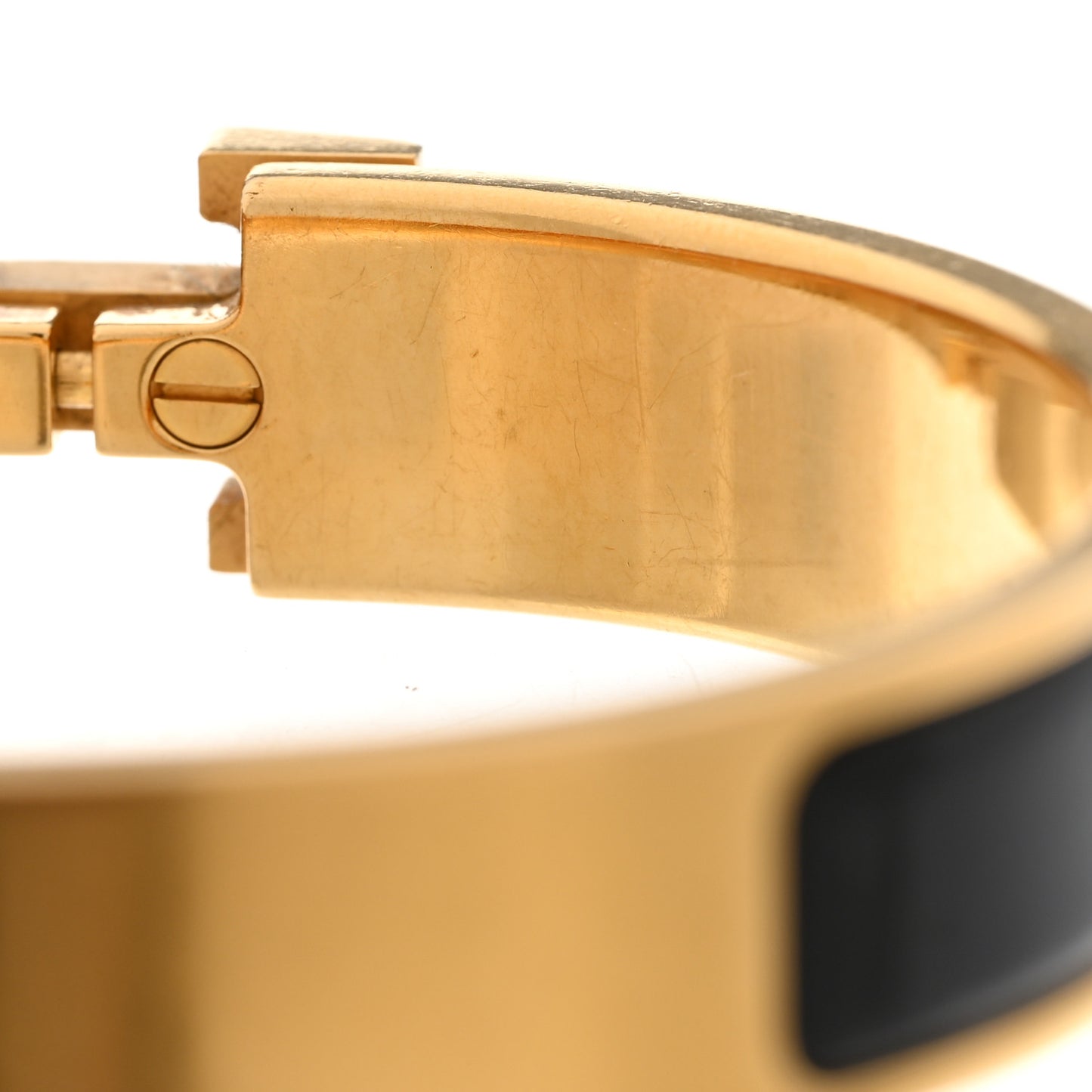 Enamel Narrow Clic Clac H Bracelet GM Black