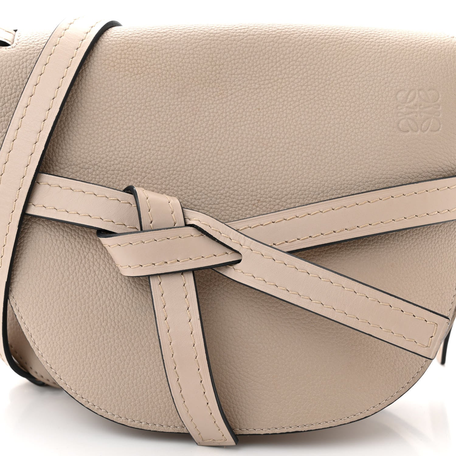 Loewe Grained Calfskin Small Gate Crossbody Bag Light Oat 7 of 9
