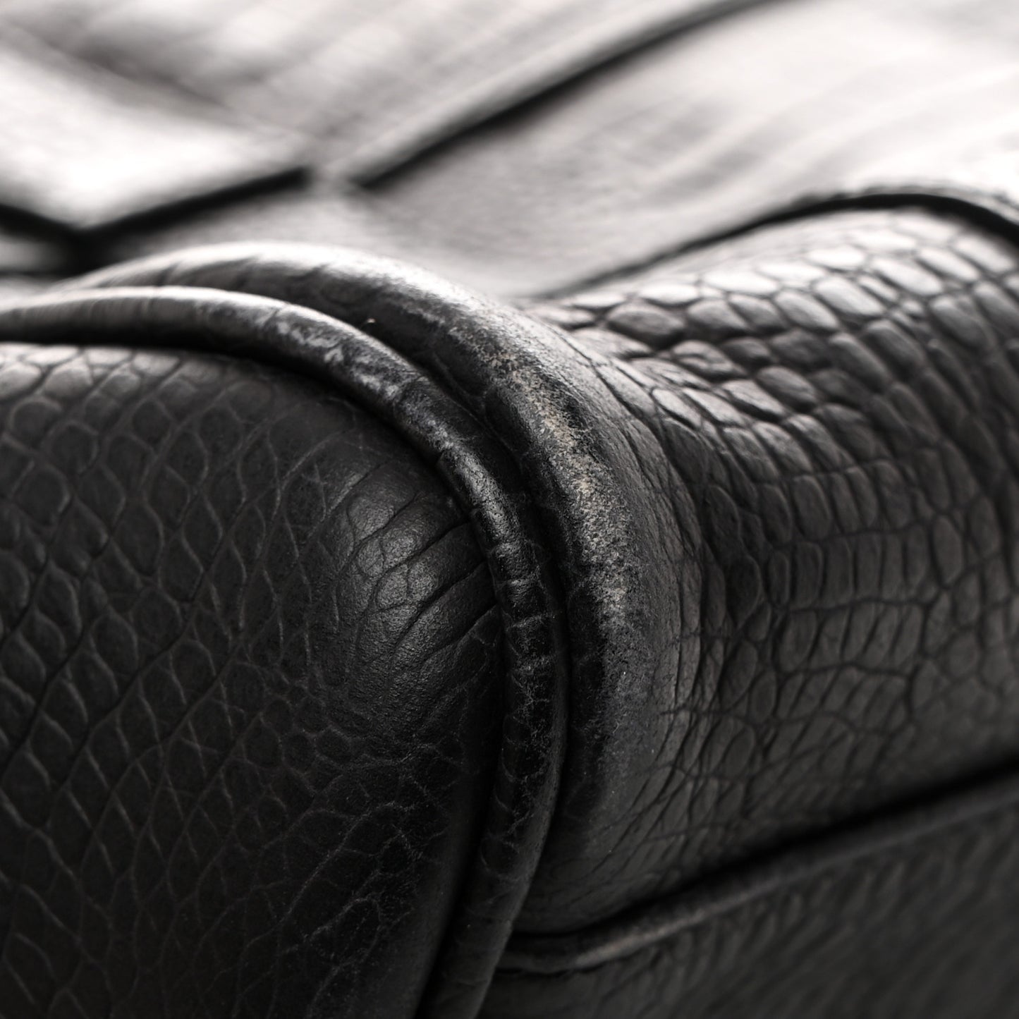 Calfskin Crocodile Embossed Small Bayswater Satchel Black