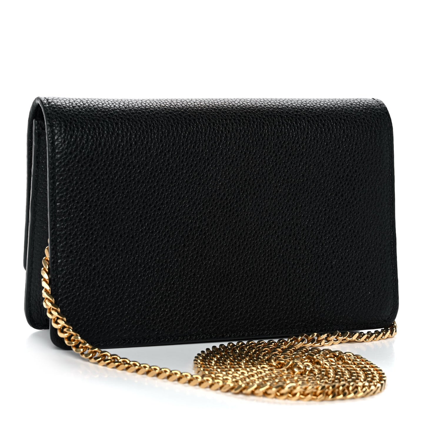 Grained Calfskin Palazzo Chain Evening Bag Black